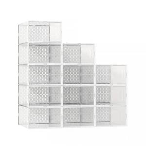 lot 21203 image: GTMOON Large Shoe Storage Boxes, 12 Pack Shoe Boxes Clear Plastic Stackable, Shoe Organizer Box for Closet, Stackable Sneaker Containers Case Bins with Lids, Great Alternative to Shoe Racks, White