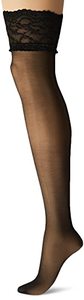 lot 21221 image: Berkshire Womens Plus-Size Queen Silky Sheer Sexyhose Stockings 1361, Black, Queen 2