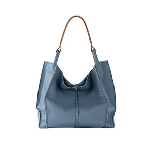 lot 21231 image: The Sak Los Feliz Large Tote Bag in Leather, Lined Purse with Single Shoulder Strap, Maritime