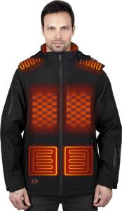 lot 21234 image: Heated Jacket for Men with Battery Pack 7.4V16000mAh, Winter Outdoor Heating Coat with Detachable Hood (Size M-3XL)