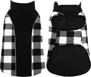 lot 21246 image: Kuoser Reversible Dog Coat, Warm Waterproof Dog Jacket, British Style Plaid Dog Winter Coats, Puppy Cold Weather Vest Windproof Outdoor Clothes Dog Snow Jackets for Medium Dogs M