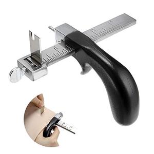 lot 21262 image: OwnMy Leather Cutting Tool Leather Strap Cutter with Aluminium Handle, Leather Strip Belt Cutter Hand Leather Craft Tool with Accessory - Stainless Steel Gauge Leather Cutter Tool for DIY Leathercraft