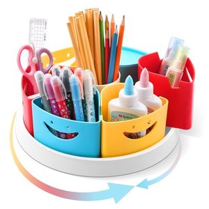 lot 21293 image: Tomkids Art Supply Storage Organizer 360 Rotating Desk Organizer Classroom Organization HomeSchool Supplies, Crayon, Marker Organizer, Birthday Gifts for Kids, Christmas, Valentines Day�s Gift