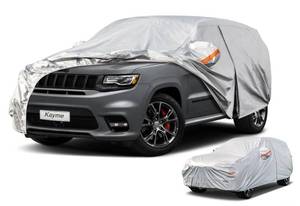 lot 21296 image: Kayme 6 Layers SUV Car Cover Waterproof All Weather for Automobiles, Outdoor Full Size Cover Rain Sun UV Protection with Zipper Cotton, Universal Fit for SUV Jeep (191-200 inch)