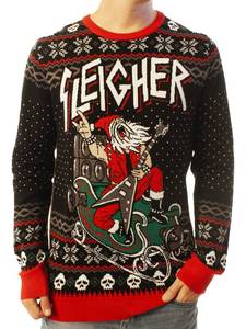lot 21311 image: Ugly Christmas Party Unisex Ugly Christmas Sweater Sleigher-XL Sleigher Black