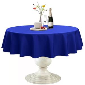 lot 21322 image: Softalker Round Tablecloth, Waterproof & Stain Resistant Table Cloth Wrinkle Free Fabric Washable 210GSM Polyester Table Cover for DiningPartyOutdoor - 60 inch,Royal Blue