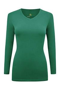 lot 21325 image: Natural Uniforms Womens Under Scrub Tee V-Neck Long Sleeve T-Shirt (XX-Large, True Hunter Green)