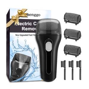 lot 21327 image: Foot Scrubber Electric Pedicure Kit, IPX7 Waterproof Portable Foot File Callus Remover for Feet, Removes Hard & Cracked Dead Skin, Christmas Gift, 3 Rollers, Battery Insertion, Black