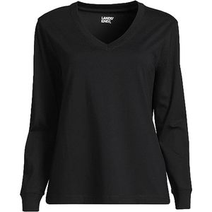 lot 21336 image: Lands End Womens Long Sleeve Super T Vneck Black Regular Medium