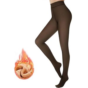 lot 21347 image: Bontierie Women Fleece Lined Fake SUZE UNKNOWN Translucent Thick Tights Winter Warm Sheer Leggings High Waisted Thermal Pantyhose
