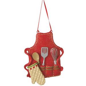 lot 21352 image: Midwest-CBK Cute Christmas Holiday Pastry Chef Bakers Apron Ornament , Red, Medium, 3.5 x 3