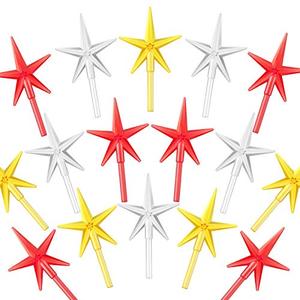 lot 21363 image: 30 Pieces Ceramic Christmas Tree Ornaments Ceramic Christmas Tree Topper Stars Replacement Lights Plastic Star Replacement Light Decorations for Christmas Trees, 3 Colors