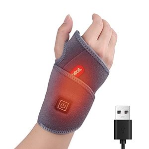 lot 21373 image: Comfheat Wrist Heating Pad Wrap for Pain Relief, Heated Wrist Brace Heat Therapy for Carpal Tunnel Relief, Sprains, Swelling, De Quervains Tenosynovitis, Tendonitis Hand Pain - Left Right Hand Grey