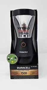 lot 21383 image: Duracell Dual Power Lantern 1500 Lumens with 5 Power Sources Available for Charging - 1 Lamp, Black