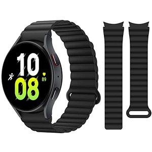 lot 21405 image: HITZEE Bands Compatible with Samsung Galaxy Watch 654 Band 40mm 44mmWatch 6 Classic Band 43mm 47mmWatch 5 Pro 45mmWatch 4 Classic, 20mm Silicone Magnetic Sport Strap for Women Men, Black