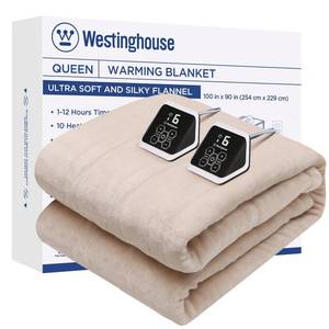 lot 21437 image: Westinghouse Heated Blanket King Size, Electric Heating Blanket with 10 Heating Levels, 1-12 Hours Auto Shut Off, Fast Heating Warming Blanket, Machine Washable(King, 100x90 Inches, Charcoal)