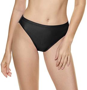 lot 21449 image: Bellecarrie Womens Bikini Bottoms High Cut Tankini Swimsuit Bottoms Mid Rise Swim Briefs, Black, S