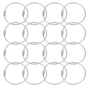 lot 21484 image: BlueCosto 20x Pure Stainless Steel Strap String Wire Loop for Luggage Tags Keychain Wire Ring Cable