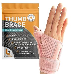 lot 21492 image: BracEasy Thumb Brace Thumb Support for arthritis - Thumb Splint Right Hand & Thumb Splint Left Hand. Wrist and Thumb Support, De Quervains Tenosynovitis Splint, Thumb Spica Splint Pink Single
