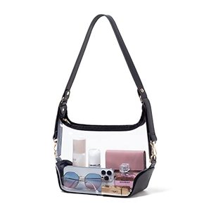 lot 21494 image: Vorspack Clear Bag Stadium Approved - Clear Purse for Women Clear Crossbody Bag with Adjustable Strap for Sports Events Concerts College - Black