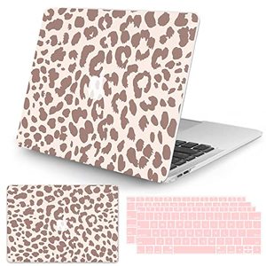 lot 21495 image: Seorsok Compatible with MacBook Air 13 Inch Model A1932 A2179 M1 A2337 Touch ID Release 2020 2019 2018 Plastic Hard Shell Case Protective Cover with 2 Pieces Keyboard Cover Leopard Print