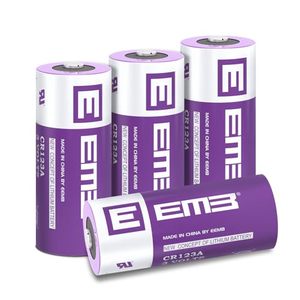lot 21806 image: EEMB 4PACK CR123A Lithium Batteries 3V 1500mAh CR123 Battery with High Capacity for Flashlight Toys Alarm System Non-Rechargeable Battery