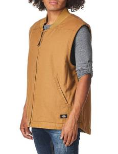 lot 21816 image: Dickies Mens Relaxed Fit Sherpa Lined Vest, Rinsed Brown Duck, Small