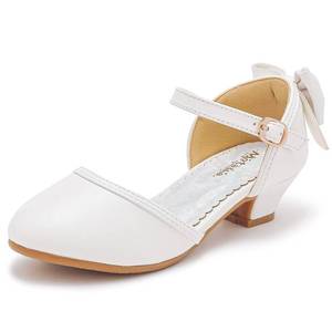lot 21822 image: Motasha Girls Sandals Princess Wedding Size 3 White Flower Girl Closed Toe Low Heel Party for Toddler Little Kid Big Kid(M7803BowPUWhite3)