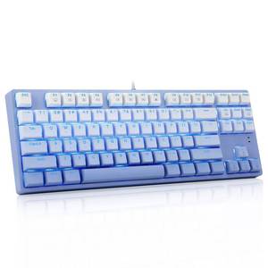 lot 21841 image: HUO JI E-YOOSO Mechanical Gaming Keyboard with Gradient Blue PBT Keycaps Blue Switches LED Backlit Wired 87 Key Tenkeyness for Windows PC