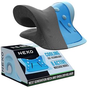 lot 21846 image: NEKO Neck Stretcher  Chiropractic Back & Shoulder Relaxer, Cervical Traction Device & Spinal Alignment Pillow for Pain Relief  8 Massager Nodes with Cooling Gel  Bonus Magnetic Therapy Pillow Cover