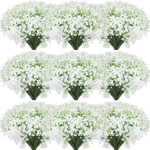 lot 21859 image: Janinka Artificial Baby Breath Faux Gypsophila 20.5 Inch DIY Floral Bouquets Real Touch Flowers for Arrangement Wreath Wedding Decor Home Party (White, 30 Pcs)