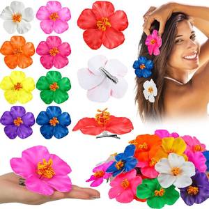 lot 21873 image: 45 Pcs Hibiscus Flower Hair Clip Hawaiian Flowers Clips Bridal Wedding Party Beach Hair Clips Foam Color Assorted Flower Hair Clips for Women Vacation Outfit Party Decorations, 3.15-3.54 Inchquantity unverified 