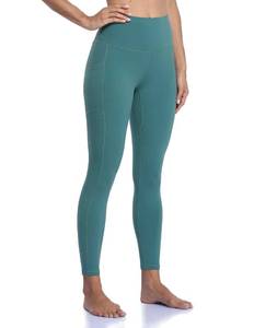 lot 21897 image: Colorfulkoala Womens High Waisted Tummy Control Workout Leggings 78 Length Yoga Pants with Pockets (M, Emerald Green)