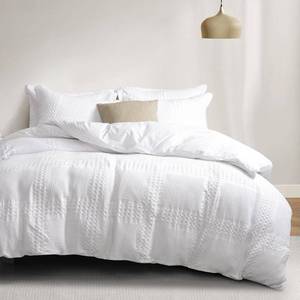 lot 21900 image: PHF 100% Cotton Duvet Cover King Size, Waffle Weave Duvet Cover Set for All Season, Pre-Washed Soft Decorative Textured Duvet Cover with Pillow Shams Bedding Collection, 106x92, White
