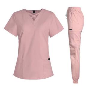lot 21916 image: VIAOLI Scrubs for Women Stretch Set V-Neck Top & Jogger Athletic Pant Nursing Uniform for Women Clearance Workwear large