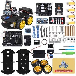 lot 21922 image: ELEGOO UNO R3 Project Smart Robot Car Kit V4 with UNO R3, Line Tracking Module, Ultrasonic Sensor, IR Remote Control etc. Intelligent and Educational Toy Robotic Kit for Arduino Learner broken parts only