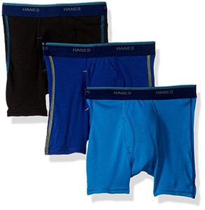 lot 21928 image: Hanes Boys Red Label Comfort Flex Sport Inspired Boxer Briefs 3-Pack, Assorted, Medium