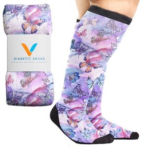 lot 21932 image: Viasox Butterfly Non-Binding Diabetic Socks (X-Large)
