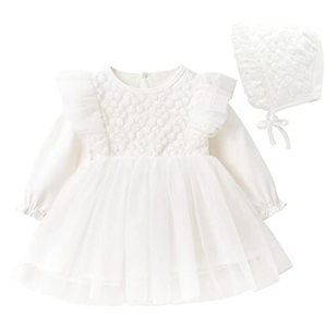 lot 21936 image: Curipeer Baby Girl Christening Lace Dress Cute Infant Birthday Wedding Flower Dress White 3-6 Months