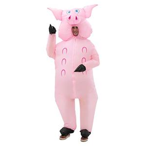 lot 21949 image: Inflatable Pig Costume Full Body Suit Pink Pig Costumes Air Blow up Suit Party Dress Halloween and Christmas Cosplay