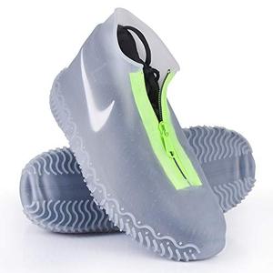 lot 21963 image: Shiwely Silicone Waterproof Shoe Covers, reusable upgraded overshoes with waterproof zipper, Resistant Rain Boots Non-Slip Washable Protection for Women, Men (L Women 7.5-11, Men 6.5-10.5), White)
