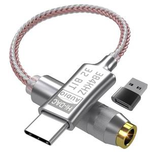 lot 21972 image: USB C DAC Hi-Res 32bit 384KHz USB C to 3.5mm Audio Adapter with ALC5686 Chip, USB C Headphone Adapter, USB to 3.5mm Jack Audio Adapter, 3.5mm to USB C, USB C to Headphone Jack for Type C Devices