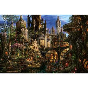 lot 21979 image: Ingooood- Jigsaw Puzzle 1000 Pieces for Adult- Fantasy Series- City of Green Plants_IG-1146 Entertainment Wooden Puzzles Toys