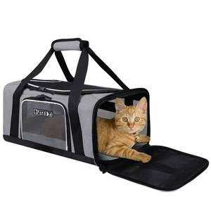 lot 21980 image: Petskd Pet Carrier 17x12x8.5 JetBlue Allegiant Airline Approved,Pet Travel Carrier Bag for Small Cats and Dogs, Soft Dog Carrier for 1-13 LBS Pets,Dog Cat Carrier with Safety Lock Zipper(Grey)