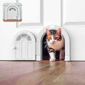 lot 21999 image: Cat Door Interior Door - No-Flap Cat Door for Interior Door, Cat Door Interior Door for Cats Up to 20 lbs, Easy DIY Setup, Secured Installation in Minutes, No Training Needed�
