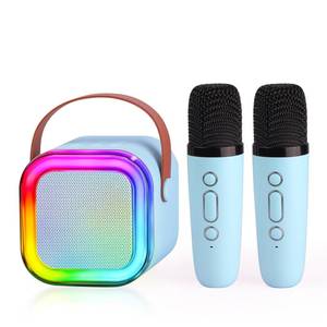 lot 22014 image: Mini Karaoke Machine for Kids,Portable Bluetooth Speaker with 2 Wireless Microphones for Kids Adults,Fun Birthday Gifts for 4,5 6 7 8 9 10 11 Years Teens Colorful Lights Girls Boys (Blue)