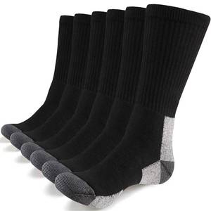 lot 22045 image: WANDER Mens Crew Socks Cushion Athletic Running Performance Outdoor Sports Hiking Trekking Socks 8-13 (6 pairs black)