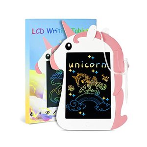 lot 22051 image: Gifts for 3 4 5 6 Years Old Girls Boys, Unicorn LCD Writing Tablet for Kids, Drawing Tablet Doodle Board, Christmas Birthday Gifts for Kids Educational Learning Travel Toys-Pink
