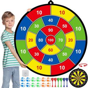lot 22056 image: 29 Large Dart Board for Kids, Kids Double-Sided Dart Board with Sticky Balls and Darts, IndoorOutdoor Sport Fun Party Play Game Toys, Gifts for 3 4 5 6 7 8 9 10 11 12 Year Old Boys Girls