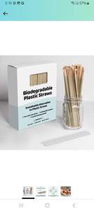 lot 22060 image: Biodegradable White Plastic Individually Wrapped Straws, 200ct, 8.25 IN, Eco-Friendly Green Alternative quantity unverified 